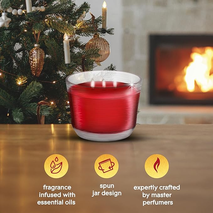 Glade 3-Wick Scented Candle Jar, Warm Apple & Spices, Air Freshener Infused with Essential Oils, 6.8 Oz, 3 Count - Bloomnest