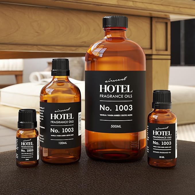 AirScent Hotel Diffuser Oil No. 1003 Inspired by The Asian Garden Las Vegas Hotel Scent - Premium Fragrance Oil for Ultrasonic and Waterless Diffusers and Crafting - 500 mL, 16.9 fl oz Glass Bottle - Bloomnest