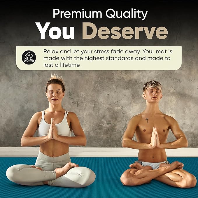 Gorilla Mats Premium Large Yoga Mat – 7' x 5' x 8mm Extra Thick & Ultra Comfortable, Non-Slip Barefoot Exercise Mat – Works Great on Any Floor for Stretching, Cardio or Home Workouts - Bloomnest