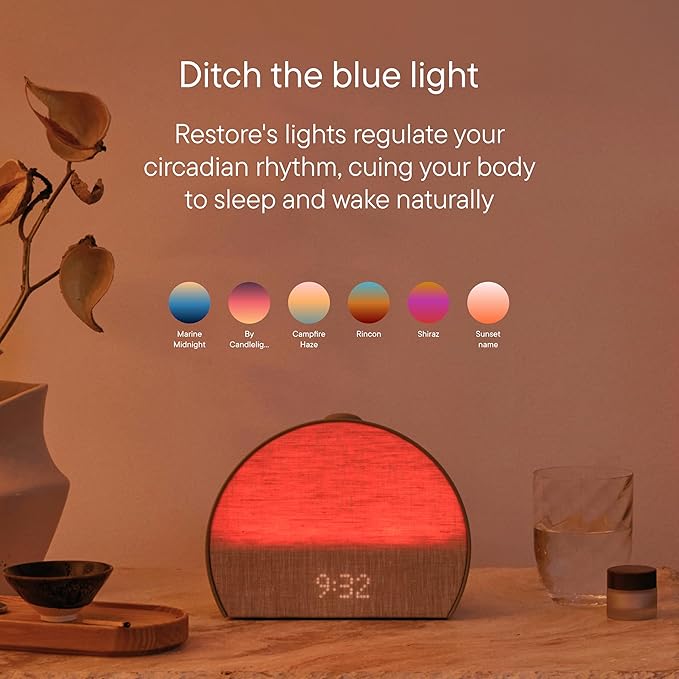 Hatch Restore 3 Sunrise Alarm Clock, Sound Machine, Smart Light (Cocoa) - White Noise, Screen-Free Sleep Routine - Bloomnest
