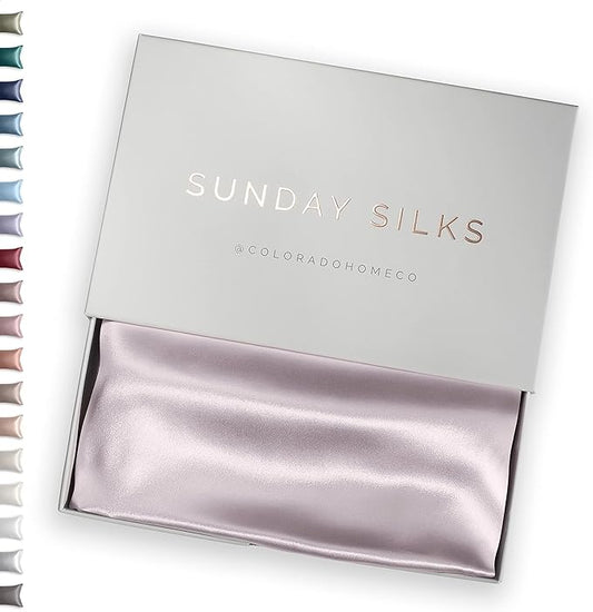 SUNDAYSILKS™ Premium Silk Pillow Cases | 100% Mulberry Silk Pillowcase with Zipper, All Sides Real 22 Momme Grade 6A Silk, Standard Queen, King Size - Bloomnest