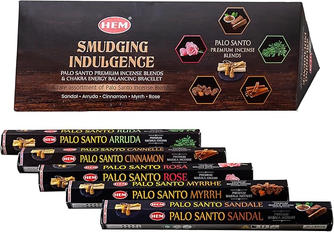 Hem Smudging Indulgence Masala Gift Pack Incense Sticks | Natural Fragrance of Sandalwood for Positivity | Smudge Healing Incense for Stress Relief & Cleansing | Gift Set - Pack of 12 (15 GMS Each) HEM