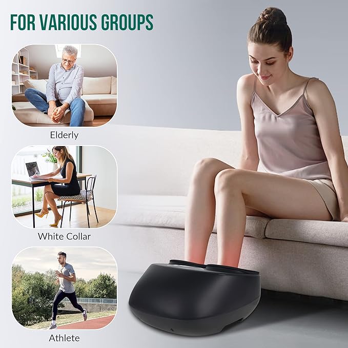 Snailax Shiatsu Foot Massager with Heat, Kneading, Compression, Vibration, Feet Massage Machine for Plantar Fasciitis, Neuropathy, Foot Warmer, Gifts for Women Men,Size 13 - Bloomnest
