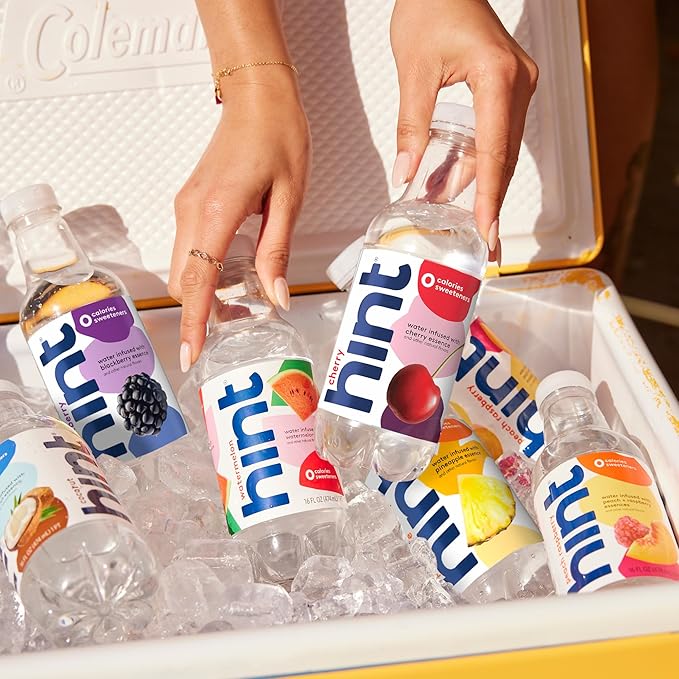 Hint Fruit-Infused Bottled Water Bundle, Best Sellers Variety Pack - Sugar Free Flavored Water with Zero Calories, Natural Fruit Essences, and No Artificial Sweeteners - 16 Fl Oz (Pack of 24) - Bloomnest