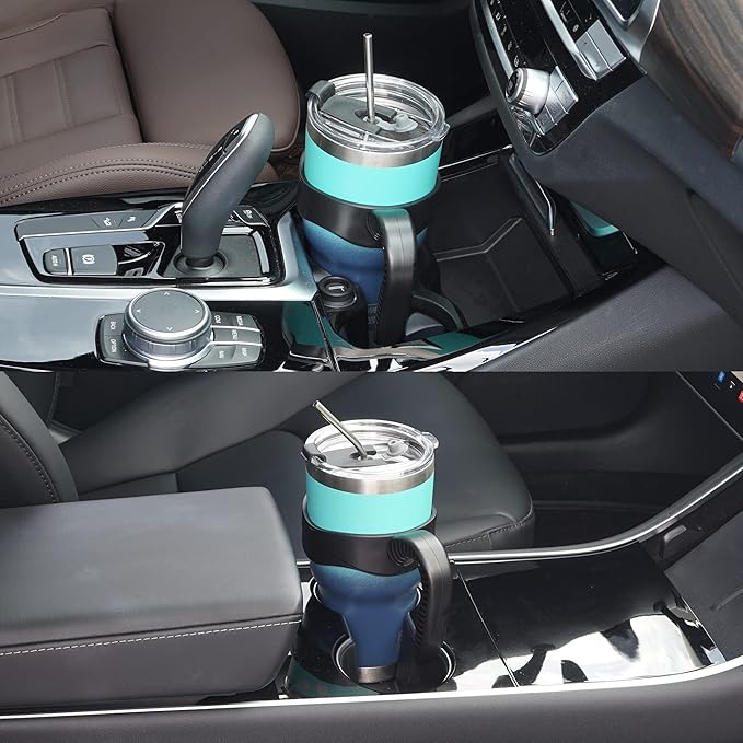 WETOWETO 30 oz Tumbler with 2 Straws and 2 Lids, Stainless Steel Insulated Vacuum Coffee Tumbler Cup, Double Wall Leakproof Travel Mug (Green-Blue Gradient, 1 Pack)