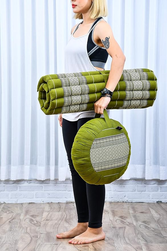 Leewadee Zabuton Seating Cushion – Square Floor Seat for Meditation Exercises, Light Yoga Mat Filled with Kapok - Bloomnest