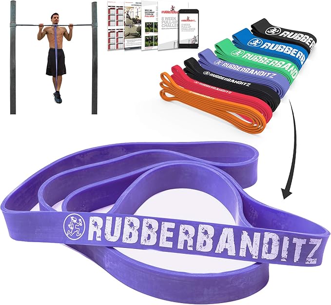 Rubberbanditz Pull Up Assist Resistance Bands Heavy Duty Loop Exercise Workout Bands for Powerlifting, Mobility, and Stretching - Bloomnest