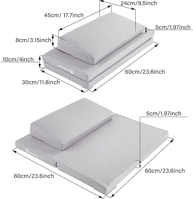 ZenBless Zafu and Zabuton Meditation Cushion Set,Yoga Meditation Floor Pillow,Large Square Meditation Mat and Pillow Set for Sitting on Floor(23.6") - Bloomnest