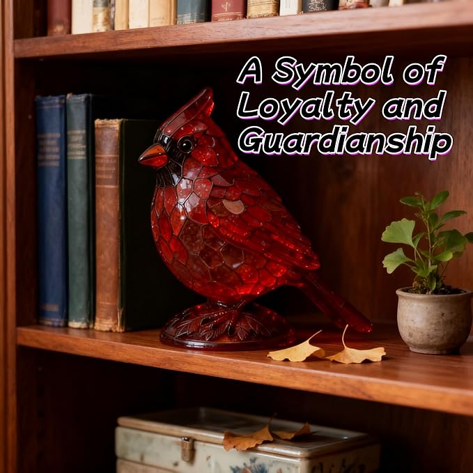 Sheremart Cardinal Lamp, Red Resin Birds Desk Light, Cardinalis Night Light for Christmas, Cardinal Gifts Bird lamp, Handmade Fanyil Cardinal Lamps for Home, Office, Bedroom (6 inch 2pcs) - Bloomnest