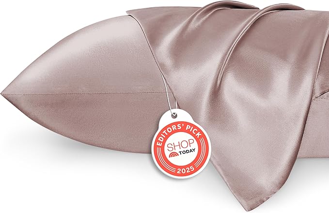 Bedsure Satin Pillowcases, Similar to Silk Pillow Cases Queen Size Set of 2, Pillow Case for Sleeping Women with Envelope Closure, Gifts for Women Men, Dusty Rose, 20x30 Inches, 2pcs - Bloomnest