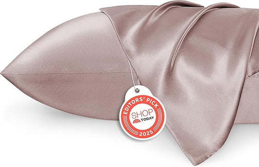 Bedsure Satin Pillowcases, Similar to Silk Pillow Cases Queen Size Set of 2, Pillow Case for Sleeping Women with Envelope Closure, Gifts for Women Men, Dusty Rose, 20x30 Inches, 2pcs - Bloomnest