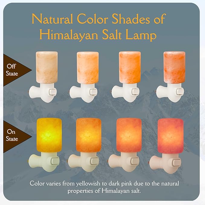 Himalayan Rock Salt Night Light Cylinder Shape 2Pack - Bloomnest