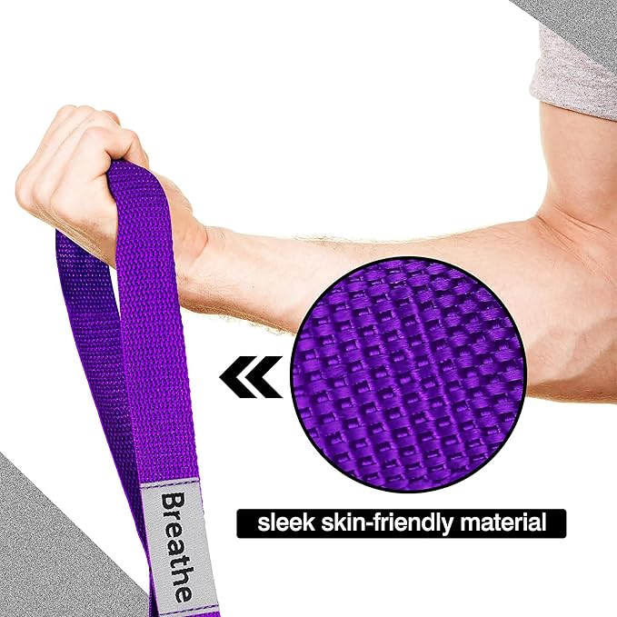 Stretching Strap Yoga Strap with 10 Loops, Non-Elastic Stretch Band for Physical Therapy, Flexibility, Exercise, Pilates, Dance & Gymnastics Workout - Bloomnest