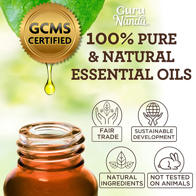 GuruNanda Sleep Essential Oil Set (Pack of 3 x 0.34 Fl Oz) - 100% Pure, Natural & Undiluted Cedarwood, Frankincense & Lavender Aromatherapy Oils for Diffuser - Perfect for Massages & DIY Recipes - Bloomnest