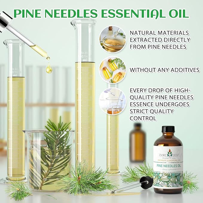 EVOKE OCCU Pine Essential Oil for Diffuser, Fresh Pine Scent for Aromatherapy, Skin, Hair Care, Soap & Candle Making - 4 Fl Oz - Bloomnest