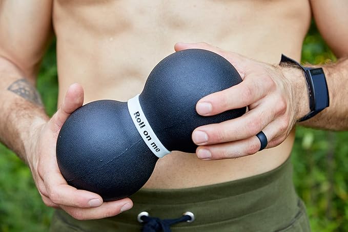 Roller Fitness Infinity Roller, Peanut Foam Roller, Large 8-Inch Double Massage Ball Exercise Roller (Black - Firm) - Bloomnest