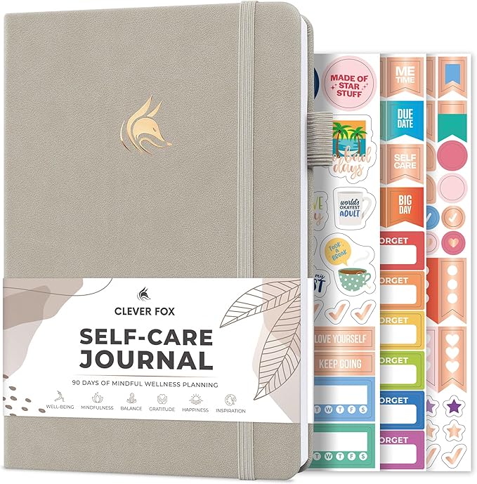 Clever Fox Self-Care Journal – Daily Reflection Notebook – Mental Health & Personal Development Planner, Meditation & Mood Log, A5 (Foggy Alps) - Bloomnest