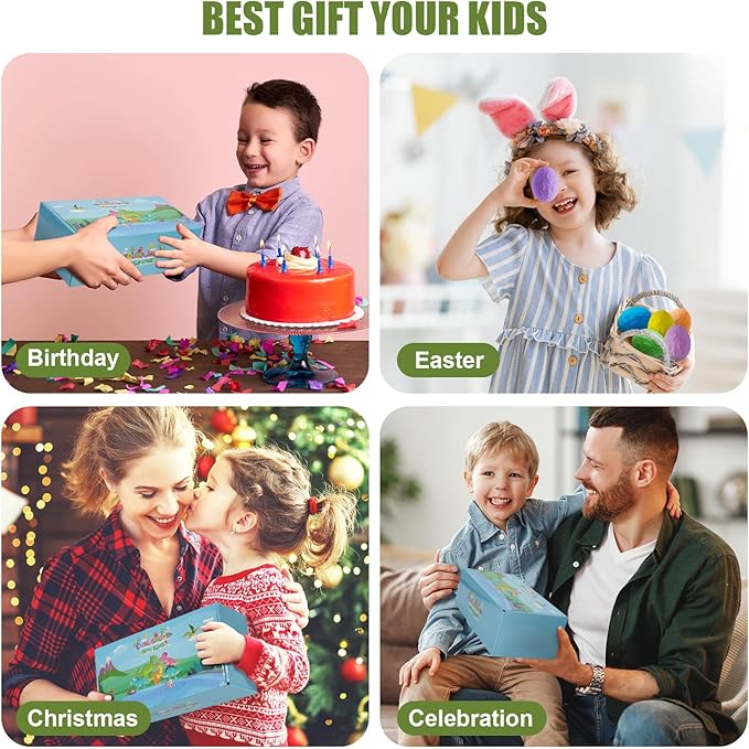 Bath Bombs for Kids with Dinosaur Toys Inside, 8 Pack XXL Large Dinosaur Bath Bombs Bubble Bath Gift Set, Perfect Birthday Christmas Easter Dino Toys Gifts for Kids 3-12, Girls and Boys - Bloomnest