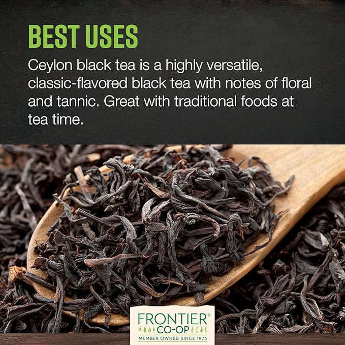 Frontier Co-op Organic Ceylon Black Tea, 1-Pound Bulk, High-Grown Orange Pekoe, Medium-Strong Tea Body, Kosher, Fair Trade - Bloomnest
