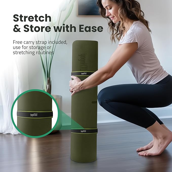 Extra Wide Yoga Mat for Men Women (72"L x 36"W) Non Slip Fitness & Exercise Mat with Alignment Marks for Yoga, Pilates, Floor Workouts