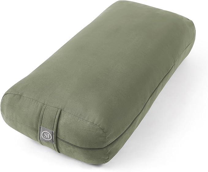 Meditation Cushion Bolster Pillow for Restorative Yoga – Supportive Cushion for Meditation, Pilates, and Relaxation – Filled with Buckwheat Hulls - Removable Cover - Bloomnest