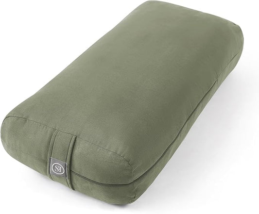 Meditation Cushion Bolster Pillow for Restorative Yoga – Supportive Cushion for Meditation, Pilates, and Relaxation – Filled with Buckwheat Hulls - Removable Cover - Bloomnest