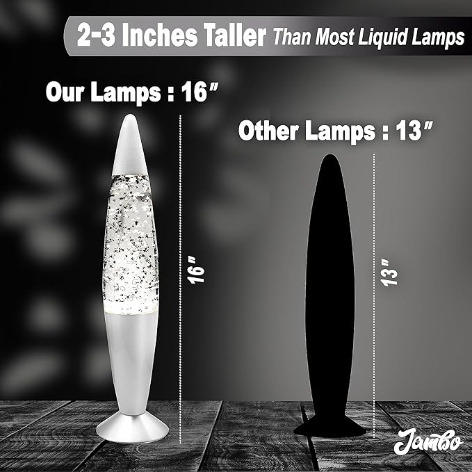 Jambo 16-Inch Silver Star Glitter Lamp I Beautiful Liquid Lamp I Entertaining for Adults and Kids I Perfect Holiday Gift - Bloomnest