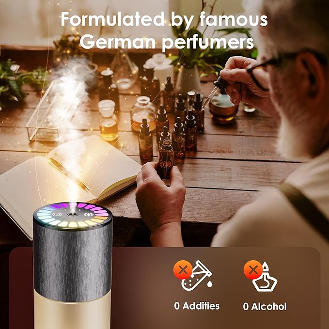 Car Air Freshener, Car Fresheners Long Lasting, Auto On/Off, 3 Adjustable Modes for Custom Scent Intensity, 150mL Large Capacity, Diffuser with RGB Music Syncing Light (Cologne) - Bloomnest