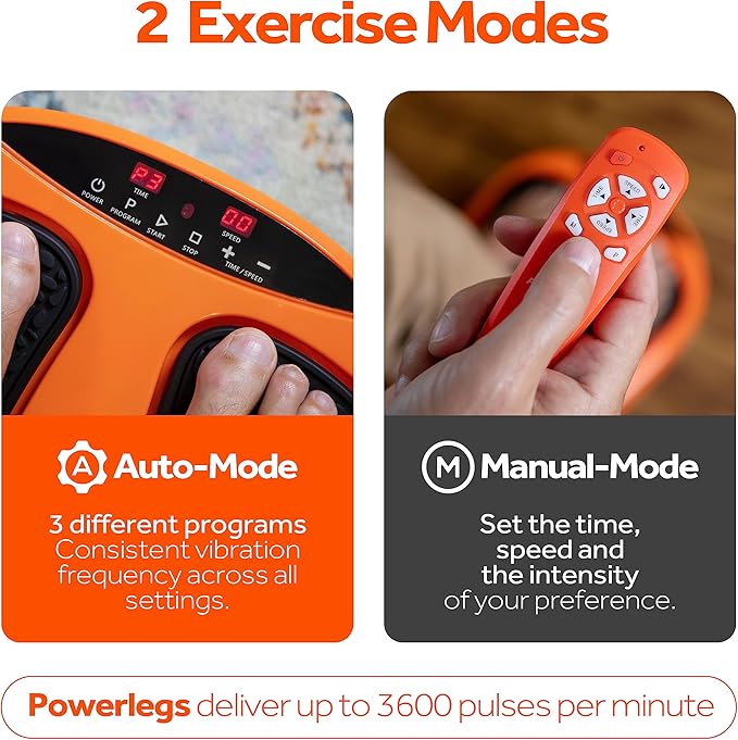 Power Legs Electric Foot Massager Machine with Remote Control, Adjustable Speed, Vibration - Calf Massager - Feet Massager for Neuropathy Pain Relief, Plantar Fasciitis, Leg Blood Circulation (Orange) - Bloomnest