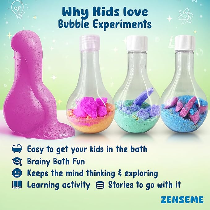 Kids Bath Bombs Powder with Mini Unicorn Inside – Bubble Bath for Kids – Bathtime Experiment Kit Mix - Blast of Foam & Colour Surprise – Gift Set of 4 - Bloomnest