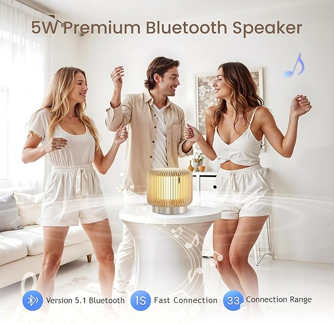 【Upgraded】 White Noise Sound Machine Bluetooth Speaker for Adults Kids 26 Soothing Sounds Dimmable Night Light 4 Timers Memory Function Brown Noise Baby Home Office Sleep Therapy Gift - Bloomnest