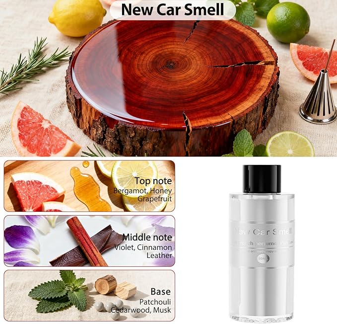 Amor Lyris 2 Packs Essential Oil Refill for Smart Car Air Freshener, 3.5OZ Car Diffuser Refill, Aromatherapy Perfume Refill Can be Used for 4-8 Months, Made with Natural Plant Extracts, New Car Smell - Bloomnest