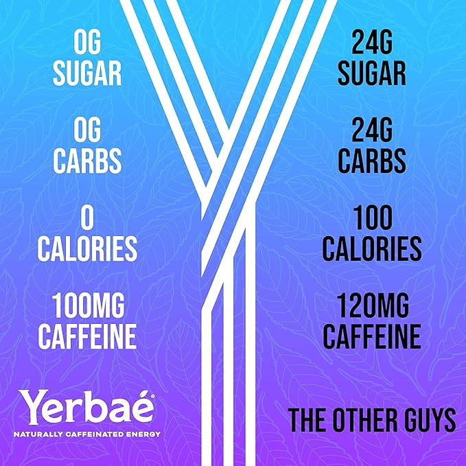 Yerbaé Energy Seltzer - Variety Performance Pack. No Sugar/Calories/Carbs. Energized by Yerba Mate Naturally Caffeinated Plant-Based, Healthy Alternative to Coffee/Sugary Sodas, Pack of 12, 12oz cans - Bloomnest