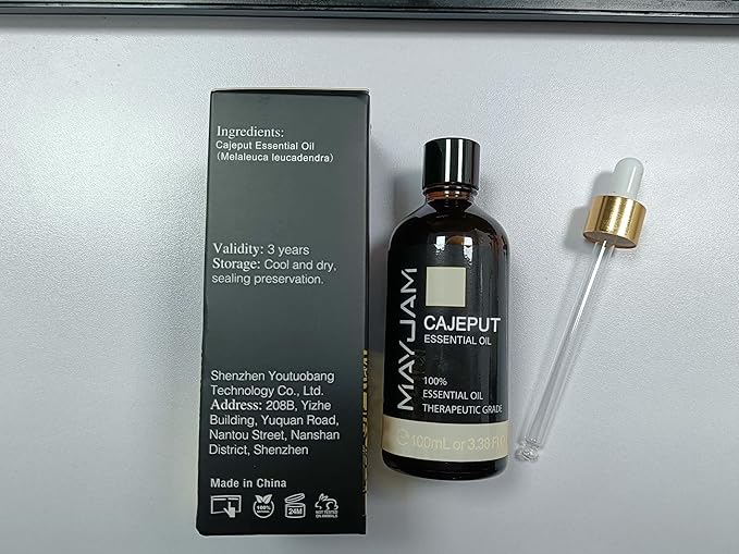 MAYJAM Cajeput Essential Oil, 3.38FL.OZ Pure Essential Oils with Glass Dropper, Large Volume Cajeput Oil, Perfect for Massage, DIY Candle and Soap Making (100ML) - Bloomnest
