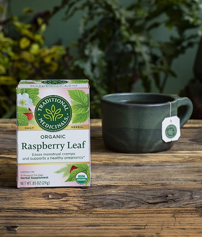 Traditional Medicinals Organic Raspberry Leaf Herbal Tea, Eases Menstrual Cramps & Supports Healthy Pregnancy, (Pack of 2) - 16 Tea Bags - Bloomnest