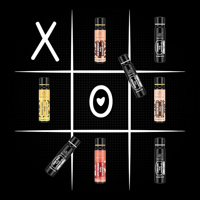 XOXO - 8 Piece Flavoured Body Massage Oils Set - Natural Pleasant Aroma for Men & Women - Quality Assurance, Nourishing & Moisturizing - 240ML/8.11 FL Oz - by Dude’s Love - Bloomnest