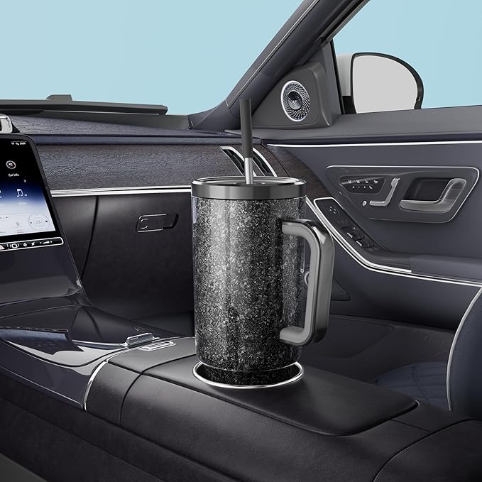 Meoky 40 oz Tumbler with Handle and Straw: Stainless Steel Insulated Tumbler with Lid and Straw - 100% Leak Proof Tumbler for Car Cup Holders - Travelers Commuters Workers, Midnight - Bloomnest