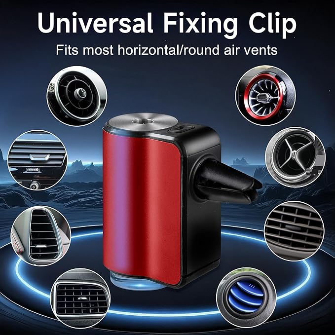 Car Air Freshener Diffuser,Smart Car Aroma Diffuser Air Freshener Spray Automatic with 10PCS Cologne Aromatherapy Oil (red) - Bloomnest