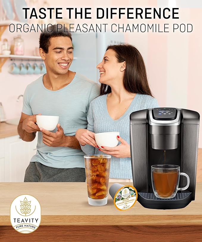 Teavity Organic Chamomile Tea Pods for Keurig - Decaf, 12 Count - Bloomnest
