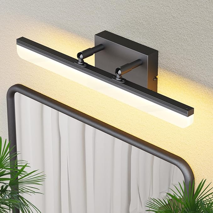 15.7" Black LED Bathroom Vanity Light 5CCT–Dimmable Wall Mount Fixture with Adjustable Angle, Modern Lighting for Powder Room, Vanity Mirror Home & Apartment Use - Bloomnest