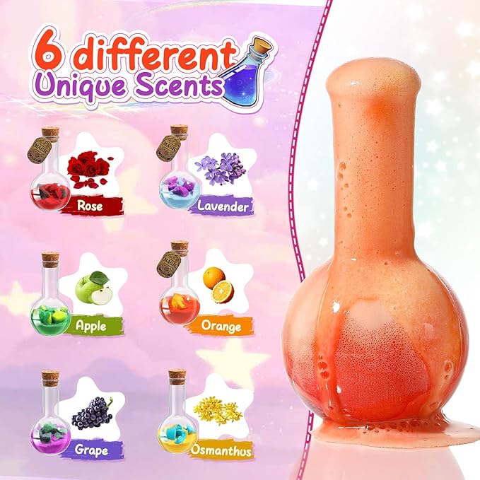 MeCids Magic Potion Bubble Bath Bombs for Kids -Bath Color Tablets Bath Potions for Toddlers Ages 4-12 Fun Science Kit Gift for Birthday, Halloween，Christmas- 6 Pack - Bloomnest