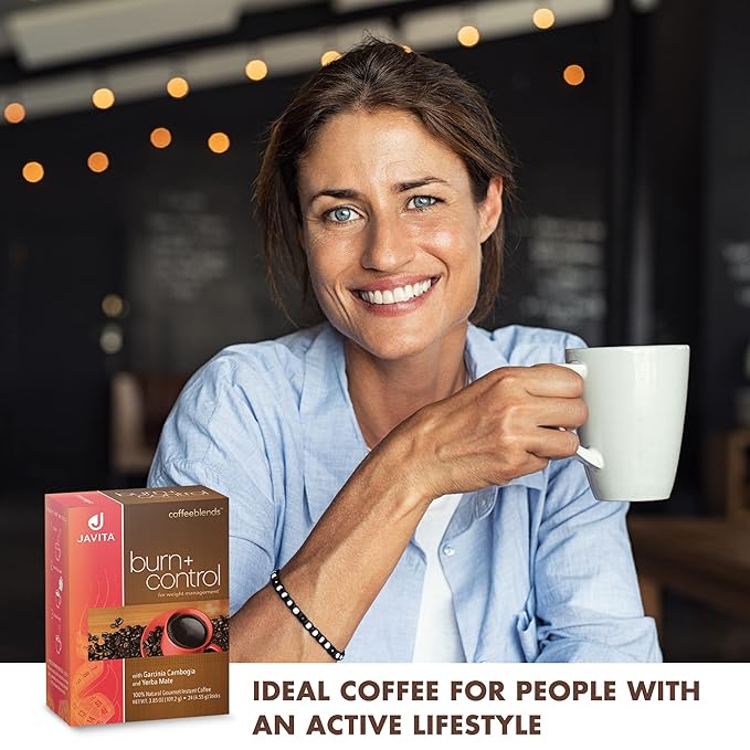 Javita Burn + Control Instant Coffee - Weight Management Herbs, Garcinia Cambogia & Yerba Mate, Slimming Blend with Help of Exercise, Keto Coffee, Dieters Drink, 3 Boxes of 24 (4.55g) Sticks - Bloomnest