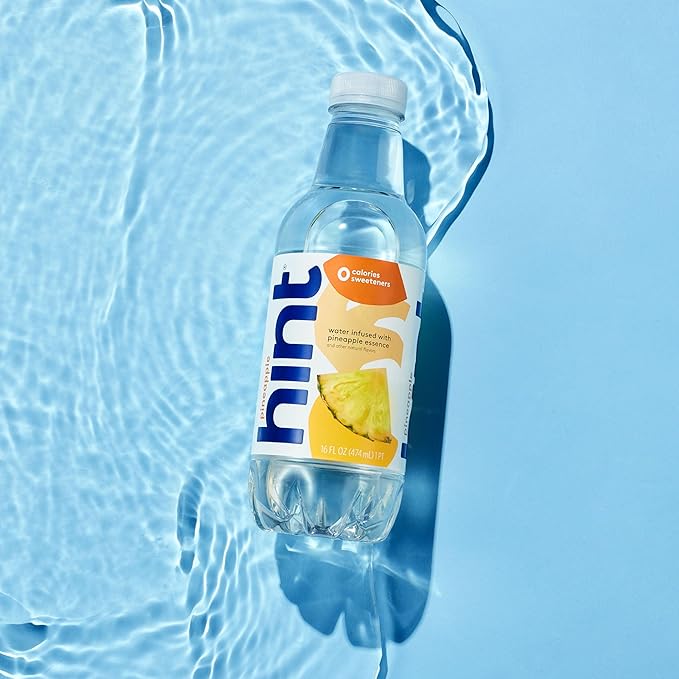Hint Water Pineapple, Pure Water Infused with Pineapple, Zero Sugar, Zero Calories, Zero Sweeteners, Zero Preservatives, Zero Artificial Flavors, 16 Fl Oz (Pack of 12) - Bloomnest