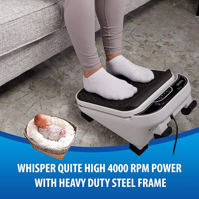Foot Massager for Neuropathy Pain & Circulation by Quake Plate High RPM Oscillating Deep Tissue Foot & Calf Massager for Plantar Fasciitis Pain Relief, 30 Speed Vibrate with Gen 2 RF Remote - Bloomnest