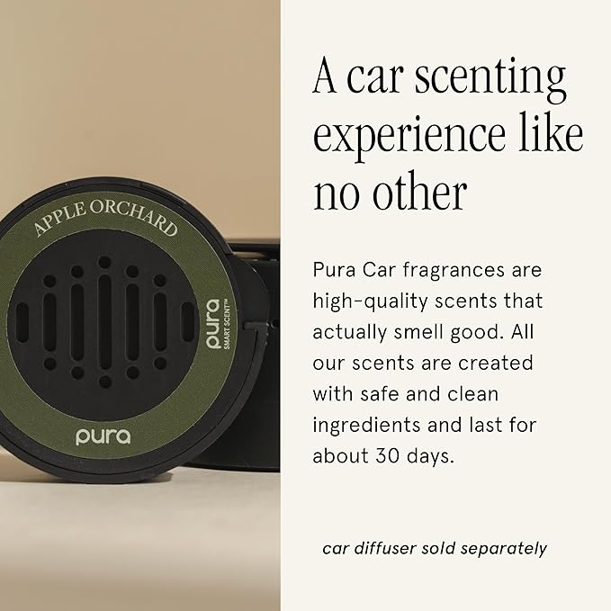Pura Car Scent Refill - Fragrance for Pura Car Diffuser - Clean & Safe Luxury Diffuser Scent - Long-Lasting Fragrance for 30 Days of Aroma - Apple Orchard - Bloomnest