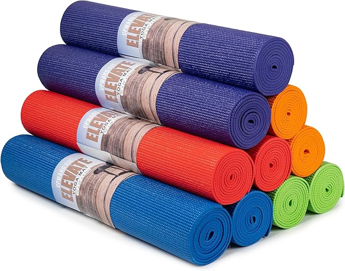Elevate Yoga Mats, 10 Pack, 72" Long x 24" Wide, 4 mm Thick, Non-Slip and Easy to Clean Gym Mats for Schools and Studios - Bloomnest