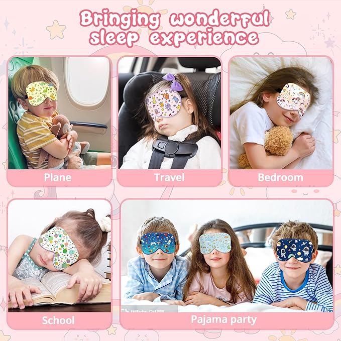 Kids Sleep Mask Eye Cover: 100% Real Natural Pure Silk Eye Mask with Adjustable Strap, Funny Blindfold Kids Eye Mask for Sleeping, Soft & Lightweight Eye Shade for Boys Girls Teens (Horse Style) - Bloomnest