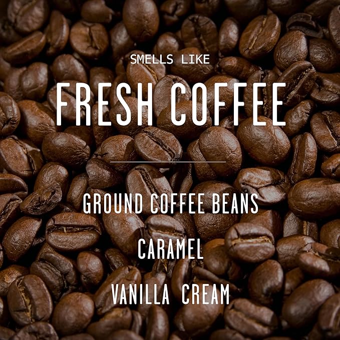 Fresh Coffee Candle - Black Candles for Men or Women - Dark Coffee Beans, Caramel & Vanilla Cream Soy Wax Scented Mens Candle - Infused w/Essential Oils | Long 50Hr Burn, 9oz I Non Toxic I Made in USA - Bloomnest