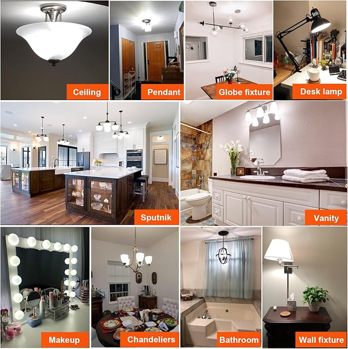 LiteHistory E26 LED Bulb 4W Equal E26 Edison Bulb 40 Watt Neutral White 4000K E26 Bulb Dimmable AC120V 400lm G16.5 Light Bulb led for Rustic Sputnik,Chandeliers,Vanity,Wall sconces Pack of 6 - Bloomnest