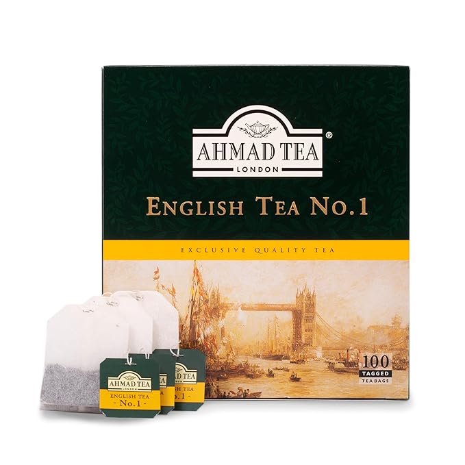 Ahmad Tea English Tea No.1 Tagged Teabags, 100 Count,3922-1 - Bloomnest